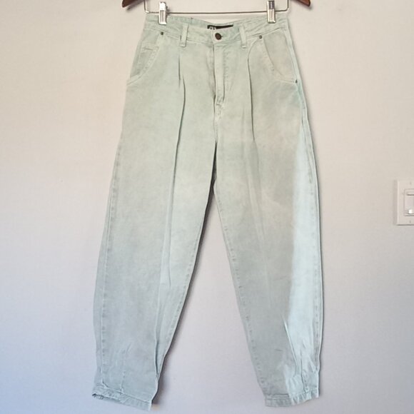 Zara light turquoise barrel fit jeans - Picture 1 of 12